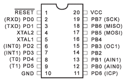 AVR90S2313 Pinbelegung